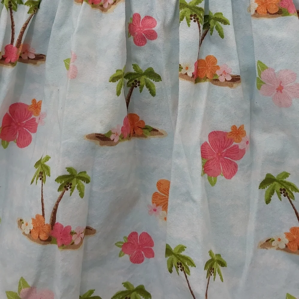Gymboree Sundress 12 - 18 months Light Blue Palm Trees Flowers Island Tropical